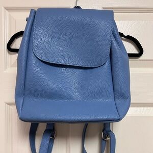 Blue Leather Backpack